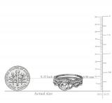 0.50 Carat (ctw) Black Rhodium Plated 18k White Gold Round Diamond Ladies Halo Style Bridal Engagement Ring Matching Band Set 1/2 CT