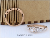 0.50 Carat (ctw) 14K Rose Gold Round Diamond Ladies Halo Style Bridal Engagement Ring Matching Band Set 1/2 CT