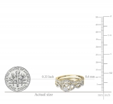 0.50 Carat (ctw) 14K Yellow Gold Round Diamond Ladies Halo Style Bridal Engagement Ring Matching Band Set 1/2 CT