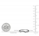 0.10 Carat (ctw) Black Rhodium Plated 10K White Gold Round Cut Diamond Ladies Anniversary Wedding Stackable Contour Guard Band 1/10 CT
