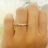 0.10 Carat (ctw) 10K Rose Gold Round Cut Diamond Ladies Anniversary Wedding Stackable Contour Guard Band 1/10 CT