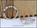 0.50 Carat (ctw) 14K White Gold Round Diamond Ladies Halo Style Bridal Engagement Ring Matching Band Set 1/2 CT