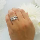 1.00 Carat (ctw) 14k White Gold Round Diamond Ladies Bridal Engagement Ring Matching Band Set
