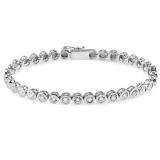 0.70 Carat (ctw) Sterling Silver Real Round Cut Diamond Ladies Tennis Bracelet 3/4 CT (7 Inch Length x 4.8 MM Wide)