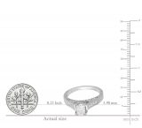 CERTIFIED 1.18 Carat (ctw) 14k White Gold Princess & Round Diamond Ladies Bridal Ring; 0.80 CT center