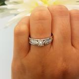 0.40 Carat (ctw) 14k White Gold Round Diamond Ladies Bridal Engagement Ring Set