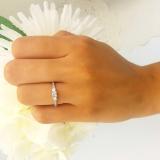 0.33 Carat (ctw) 14k White Gold Princess & Round Diamond Ladies 3 Stone Bridal Engagement Ring