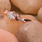 0.18 Carat (ctw) 10k Rose Gold Round Diamond Ladies Bridal Promise Engagement Ring