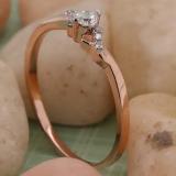 0.18 Carat (ctw) 10k Rose Gold Round Diamond Ladies Bridal Promise Engagement Ring