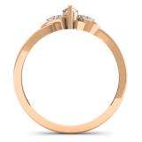 0.18 Carat (ctw) 10k Rose Gold Round Diamond Ladies Bridal Promise Engagement Ring