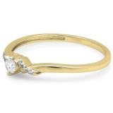 0.18 Carat (ctw) 10K Yellow Gold Round Diamond Ladies Bridal Promise Engagement Ring
