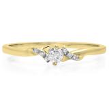 0.18 Carat (ctw) 10K Yellow Gold Round Diamond Ladies Bridal Promise Engagement Ring