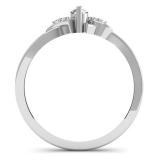 0.18 Carat (ctw) 10k White Gold Round Diamond Ladies Bridal Promise Engagement Ring