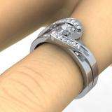 0.55 Carat (ctw) 10k White Gold Round Diamond Ladies Bridal Engagement Ring Matching Band Set