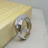 1.00 Carat (ctw) 14k White Gold Round Diamond Channel Mens Ring
