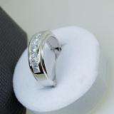 1.00 Carat (ctw) 14k White Gold Round Diamond Channel Mens Ring