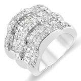 6.00 Carat (ctw) 14k White Gold Round Diamond Ladies Cocktail Right Hand