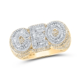 2 Cttw Baguette White Diamond CEO Mens Ring 10kt Two-tone Gold