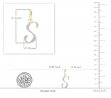 10kt Yellow Gold Womens Round Diamond S Initial Letter Pendant 1/12 Cttw
