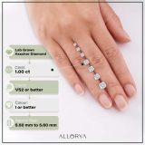 ALLORYA IGI Certified 1.00 Carat Single Loose Asscher Lab Grown White Diamond (Colors I or Better & Clarity VS2)