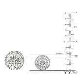 14K White Gold 6 MM Each Round Lab Created White Sapphire & White Diamond Ladies Stud Earrings