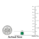 18K White Gold Each 4 MM Cushion Cut Lab Created Emerald & Round Diamond Halo Stud Earrings