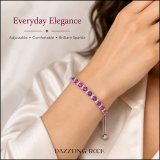 5 MM Each Lab Created Round Ruby & White Sapphire Bolo Bracelet Sterling Silver for Women