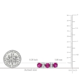 5 MM Each Lab Created Round Ruby & White Sapphire Bolo Bracelet Sterling Silver for Women