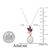 Created Opal with Marquise Created Amethyst & Diamond Pendant Rose gold Plated 925 Sterling Silver