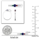 Lab Created Multi Gem Stone With Natural White Diamond Three Stone Engagement Ring 925 Sterling Silver