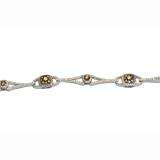 1.67 Carat (ctw) 14k White Gold Round Champagne And White Diamond Ladies Cluster Tennis Bracelet