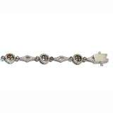 1.74 Carat (ctw) 14k White Gold Round Cut Champagne And White Diamond Ladies Cluster Tennis Bracelet