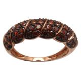 1.03 Carat (ctw) Sterling Silver Round Red Diamond Ladies Cocktail Right Hand Fashion Band 1 CT