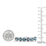 30.00 CT Real Oval Cut Genuine Blue Topaz 925 Sterling Silver Tennis Bracelet (6 MM Width x 7.5 Inch Length)