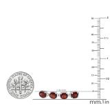 14.00 CT Real Oval Cut Genuine Red Garnet 925 Sterling Silver Tennis Bracelet (5 MM Width x 8 Inch Length)