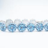 30.00 Carat (ctw) Sterling Silver Real Pear & Round Cut Genuine Blue Topaz Ladies Tennis Bracelet (7.25 Inch Length x 14.5 MM Wide)