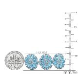 30.00 Carat (ctw) Sterling Silver Real Pear & Round Cut Genuine Blue Topaz Ladies Tennis Bracelet (7.25 Inch Length x 14.5 MM Wide)