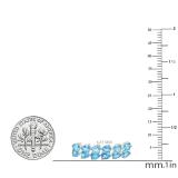 1.00 Carat (ctw) Sterling Silver Real Pear Cut Genuine Blue Topaz Ladies Tennis Bracelet (7 Inch Length x 8.5 MM Wide)