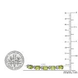 10.00 Carat (ctw) Sterling Silver Real Oval Cut Genuine Peridot Ladies Tennis Bracelet (7 Inch Length x 4 MM Wide)