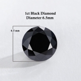 Loose 1.00ct Round Black Diamond Stone
