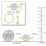 6.8mm Round Moissanite with White Diamond Engagement Ring Set for Women (White Diamond 0.28 ctw Color I-J Clarity I2-I3) in 10K Yellow Gold