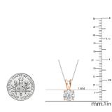 1.25 Carat (ctw) Round Moissanite Ladies Solitaire Pendant 1 1/4 CT 10K Rose Gold