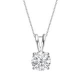 1.00 Carat (ctw) Round Moissanite Ladies Solitaire Pendant 1 CT 10K White Gold