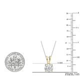1.50 Carat (ctw) Round Moissanite Ladies Solitaire Pendant 1 1/5 CT 10K Yellow Gold