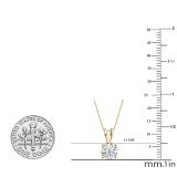 1.00 Carat (ctw) Round Moissanite Ladies Solitaire Pendant 1 CT 10K Yellow Gold