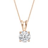 1.50 Carat (ctw) Round Moissanite Ladies Solitaire Pendant 1 1/5 CT 18K Rose Gold