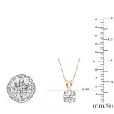 1.50 Carat (ctw) Round Moissanite Ladies Solitaire Pendant 1 1/5 CT 18K Rose Gold