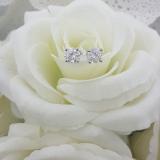 3.00 Carat (ctw) Round Moissanite Ladies Solitaire Fashion Stud Earrings 14K White Gold