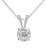 Charles and Colvard Forever Classic 4.5 mm Round Moissanite Solitaire Pendant 14K White Gold