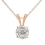 Charles and Colvard Forever Classic 4.5 mm Round Moissanite Solitaire Pendant 10K Rose Gold